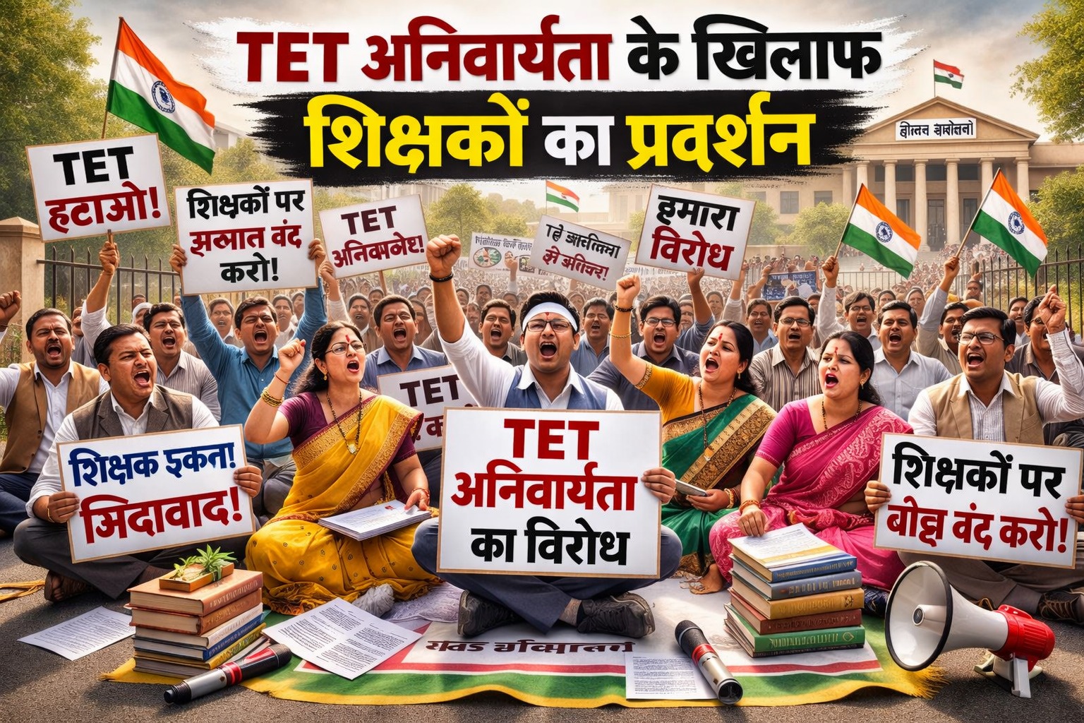 TET अनिवार्यता के खिलाफ धरना-प्रदर्शन, प्रदेश के कई हिस्से में शिक्षक सड़कों पर, आखिर उनकी मांग क्या?