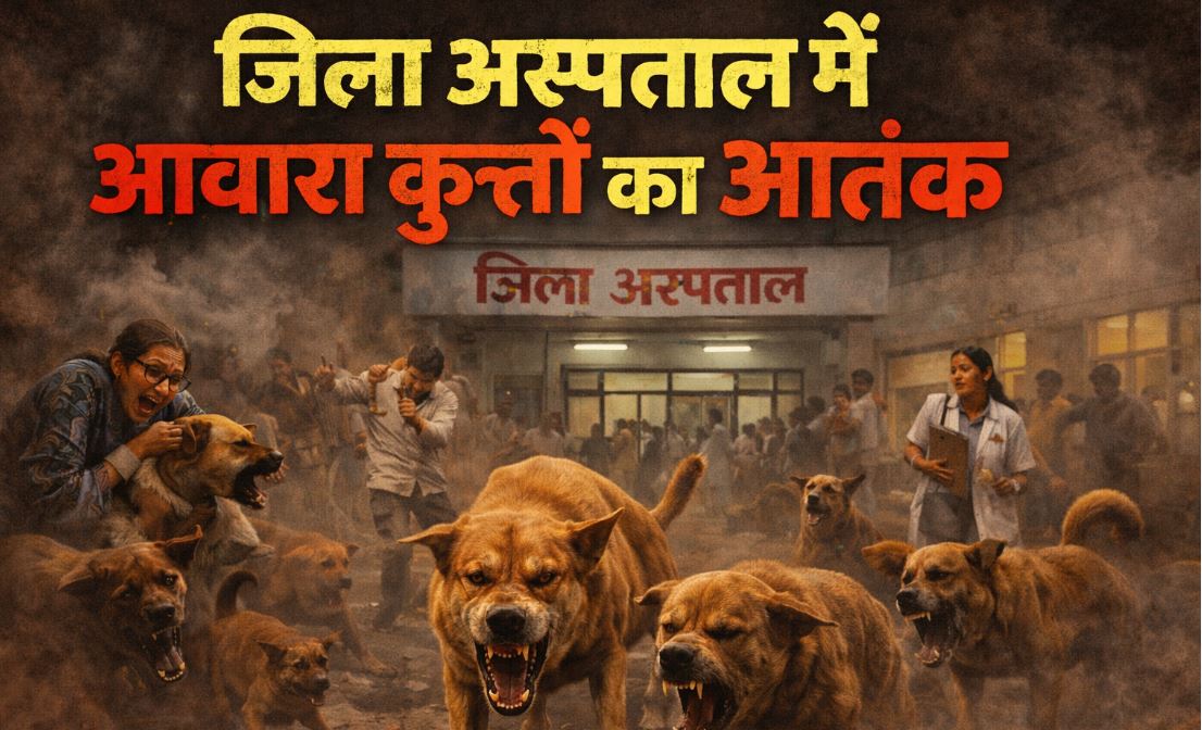जिला अस्पताल में आवारा कुत्तों का आतंक, परिसर में घूम रहे आवारा कुत्ते…तीमारदारों को काट रहे