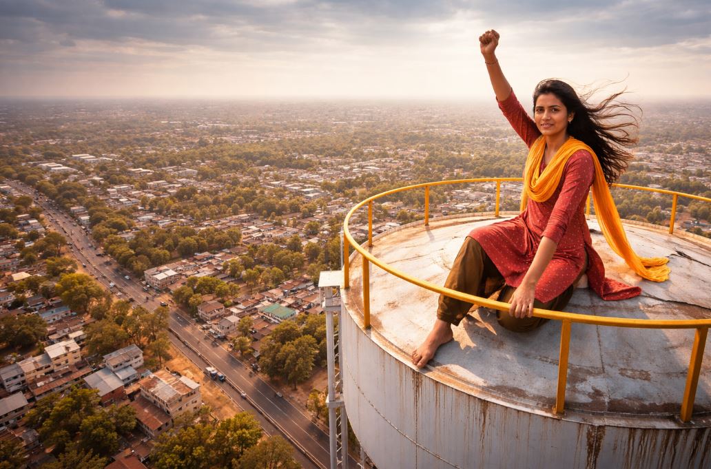 200 फ़ीट ऊंची पानी की टंकी पर चढ़ी लड़की, बॉयफ्रेंड से शादी की जिद में मचा दिया हंगामा