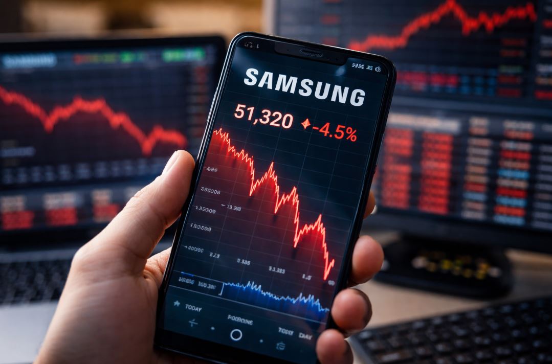 सैमसंग के शेयर 5% से ज्यादा गिरे, निवेशकों में बढ़ी चिंता