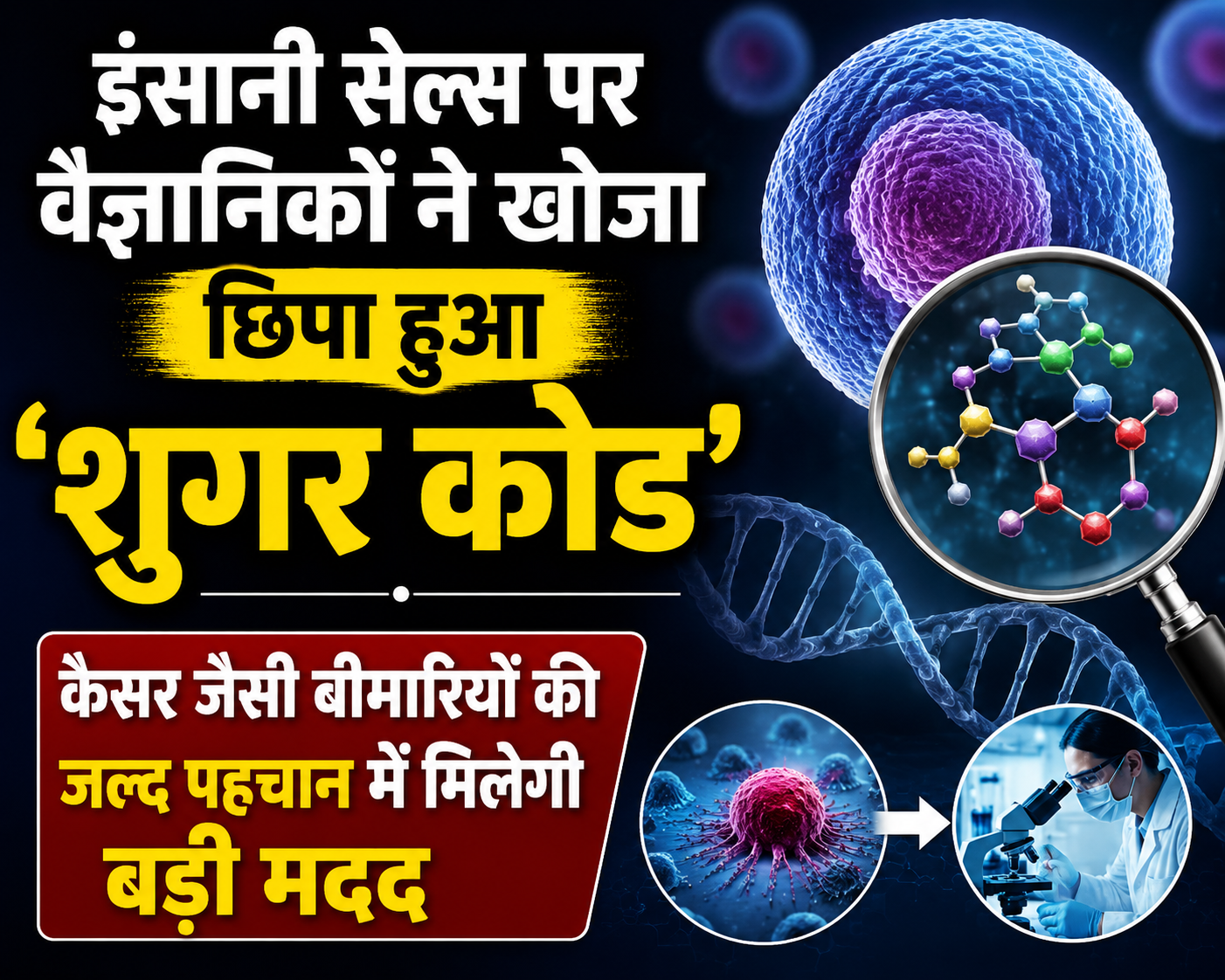 इंसानी कोशिकाओं पर मिला ‘शुगर कोड’, कैंसर डायग्नोसिस में होगी क्रांति