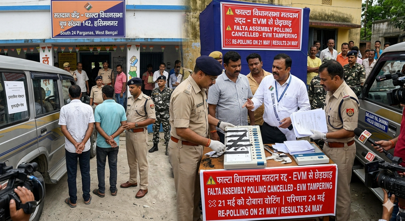 बंगाल चुनाव: फाल्टा विधानसभा क्षेत्र का मतदान रद्द, EVM से छेड़छाड़ के बाद चुनाव आयोग का बड़ा फैसला