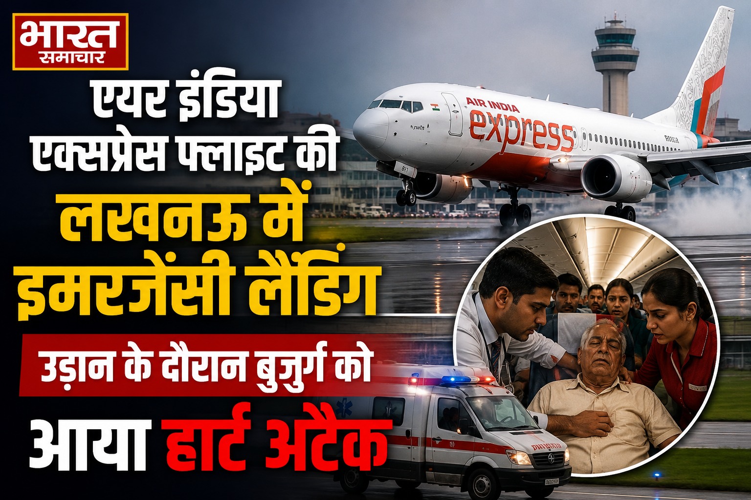 एयर इंडिया एक्सप्रेस फ्लाइट की लखनऊ में इमरजेंसी लैंडिंग, उड़ान के दौरान बुजुर्ग को आया हार्ट अटैक