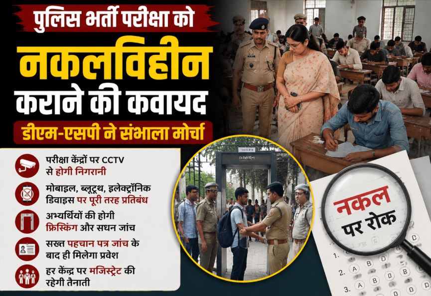 पुलिस भर्ती परीक्षा को नकलविहीन कराने की कवायद, डीएम-एसपी ने