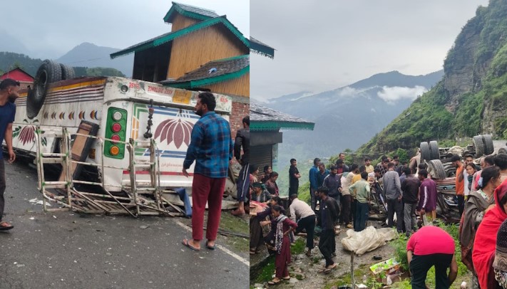 बैरागढ़-चंबा मार्ग पर खाई में गिरी निजी बस, 7 लोगों की मौत